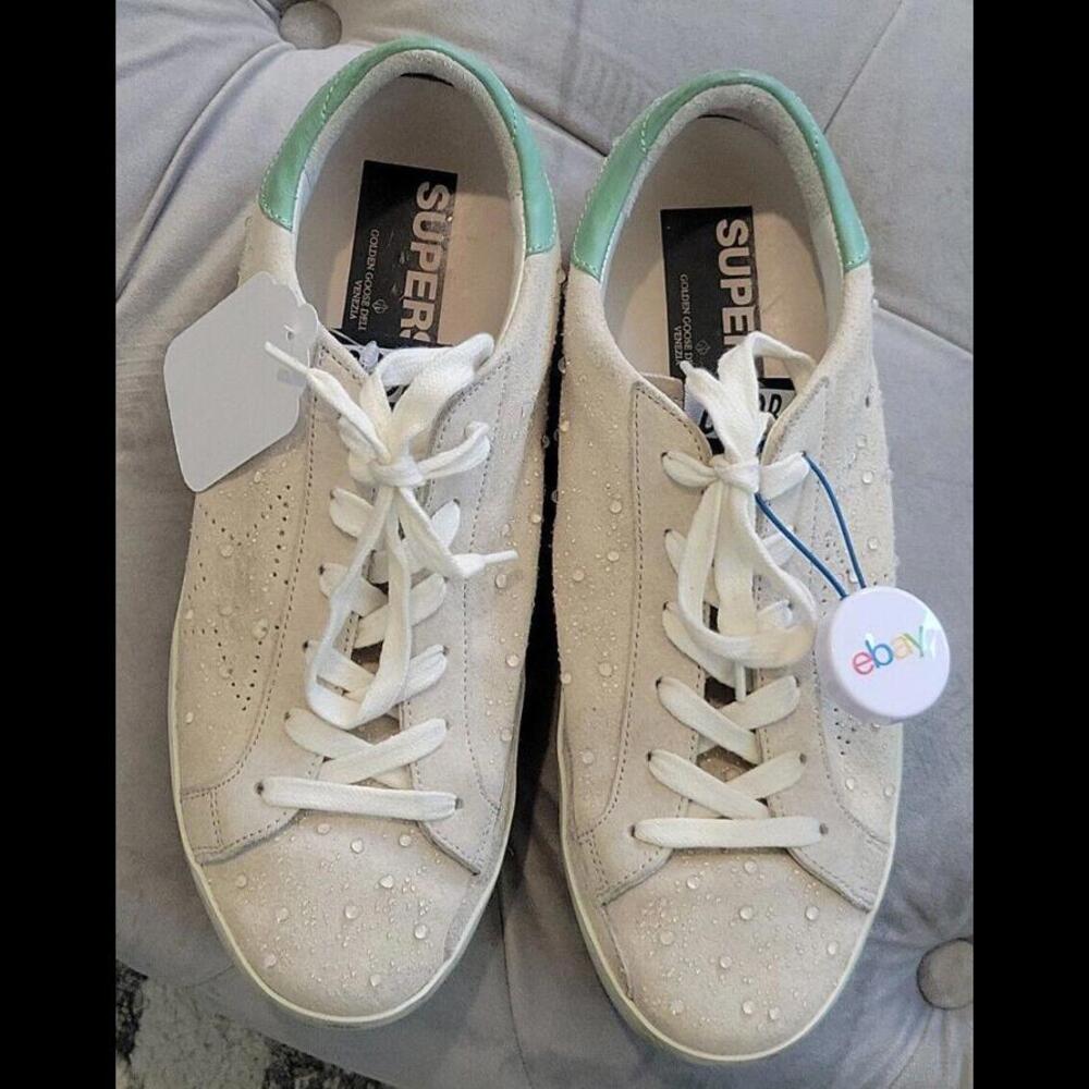 Golden Goose DB Suede Superstar Sneakers Rain Drops Ice RARE Womens Shoes 39 8